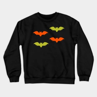 Bats Tile (Green and Orange) Crewneck Sweatshirt